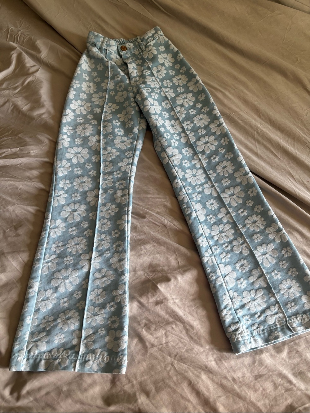 Big Bud Press Light Blue Lazy Daisy Jacquard Western Pants
